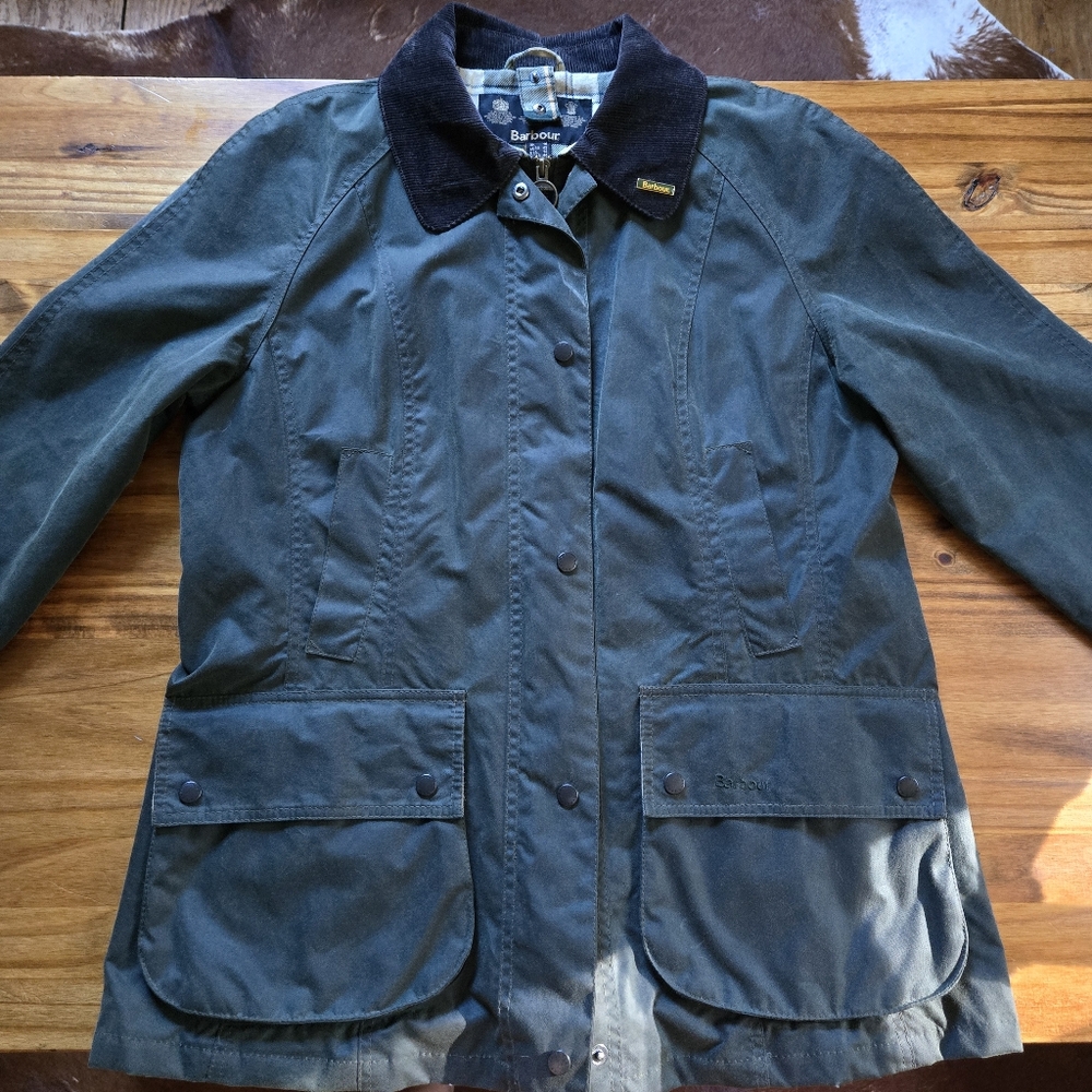 Barbour Beadnell Womens US 16 Green VINTAGE